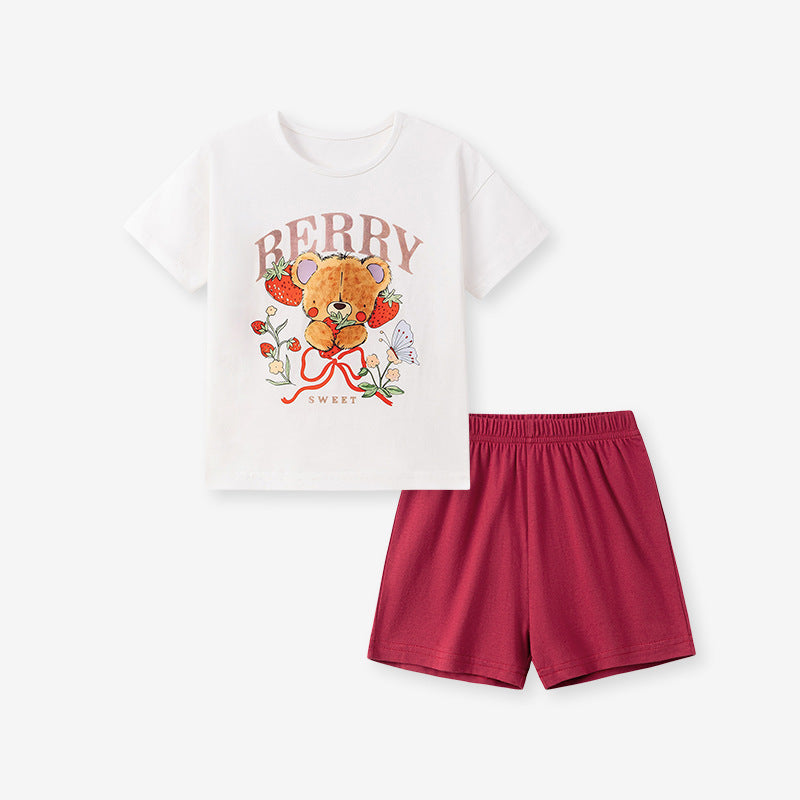 Children's Er Female Cartoon Bear Casual Clothing Children's Suit