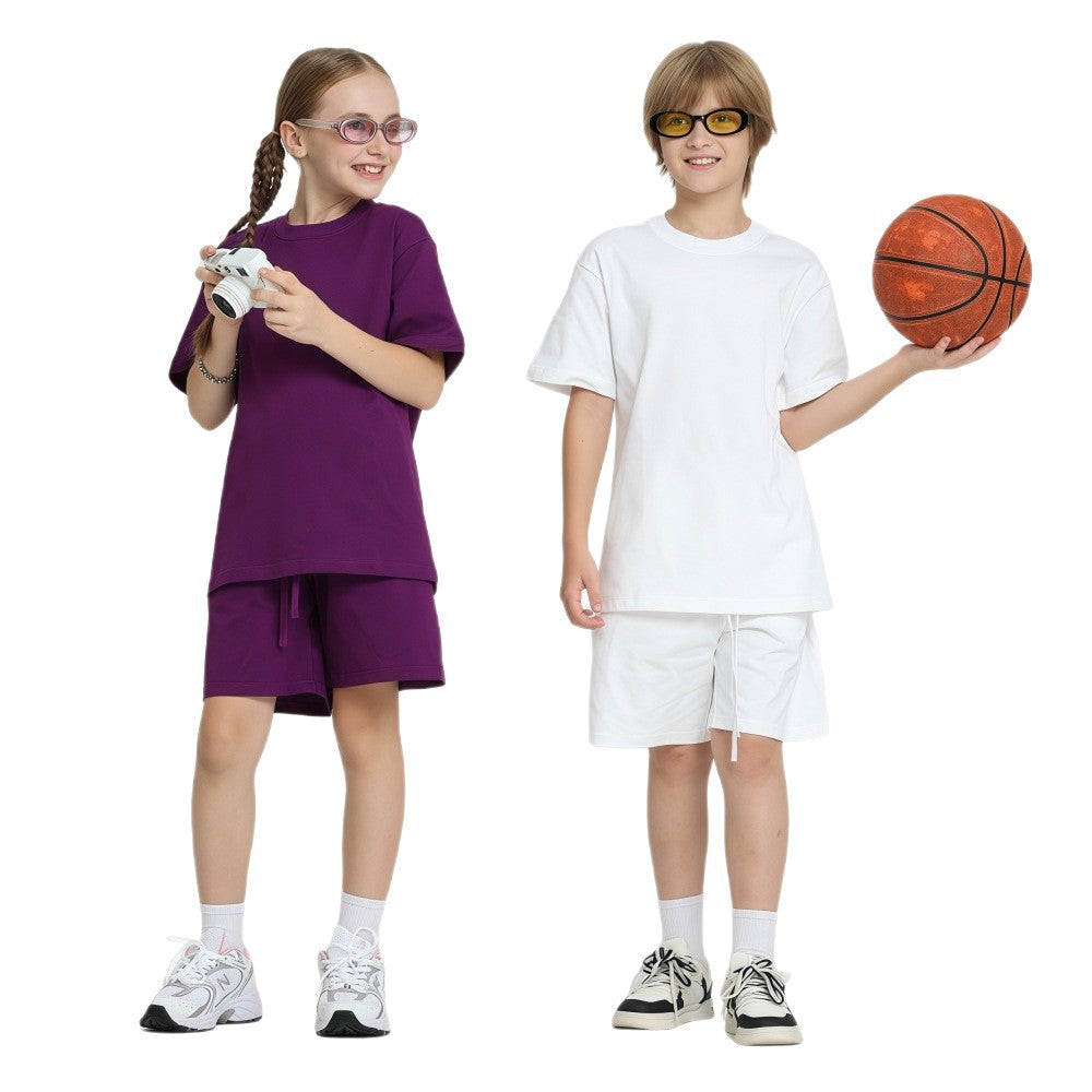 Children's Fashion Short Sleeve Cotton Base Shirt Outdoor Children's T-shirt