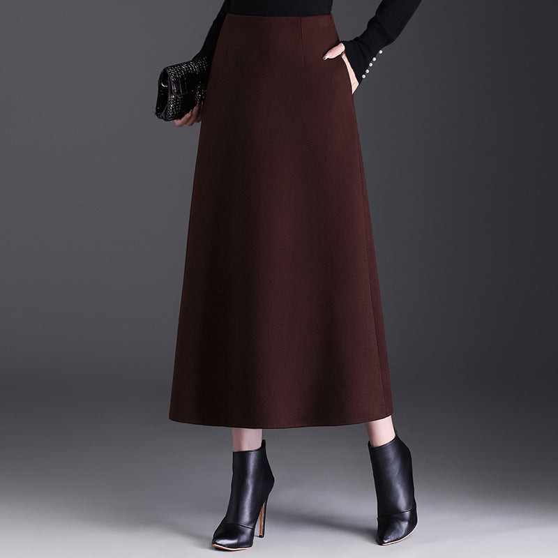 Winter A- Line Temperament Long Dress Cover Slim Umbrella Skirts