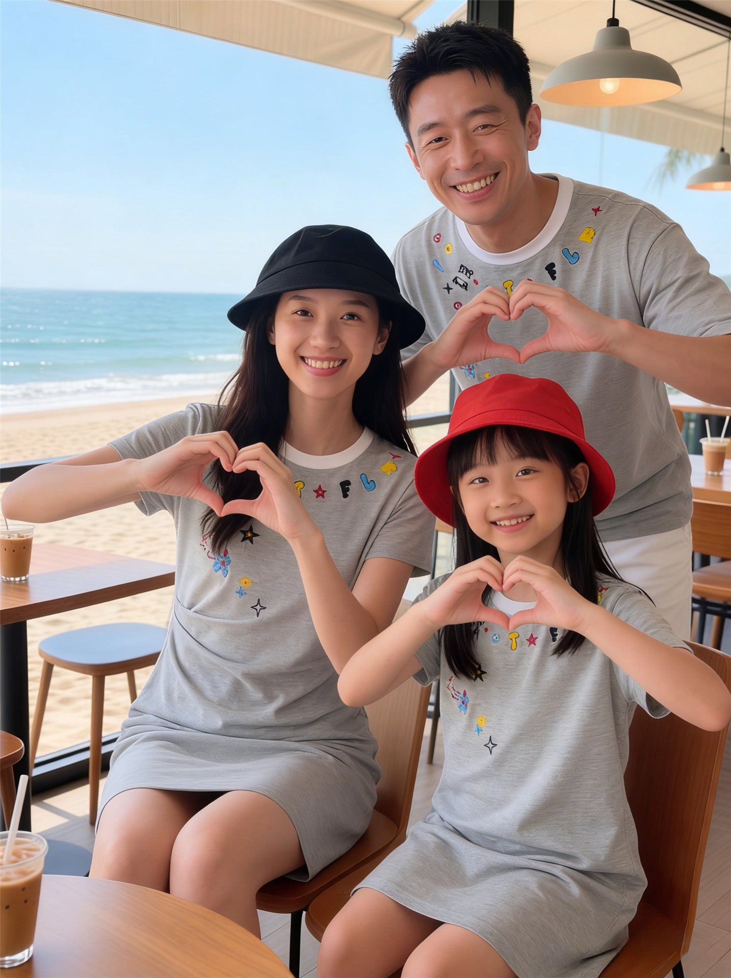 Family Of Three Or Four Korean Style Couple Fashion Mother Parent-child Outfit
