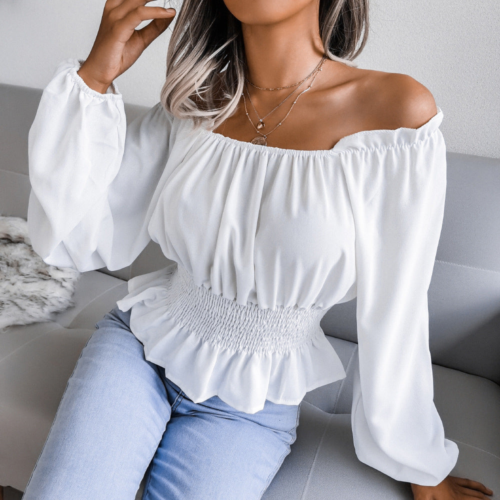 Women's Style Sexy Hem Ruffled Chiffon Tops