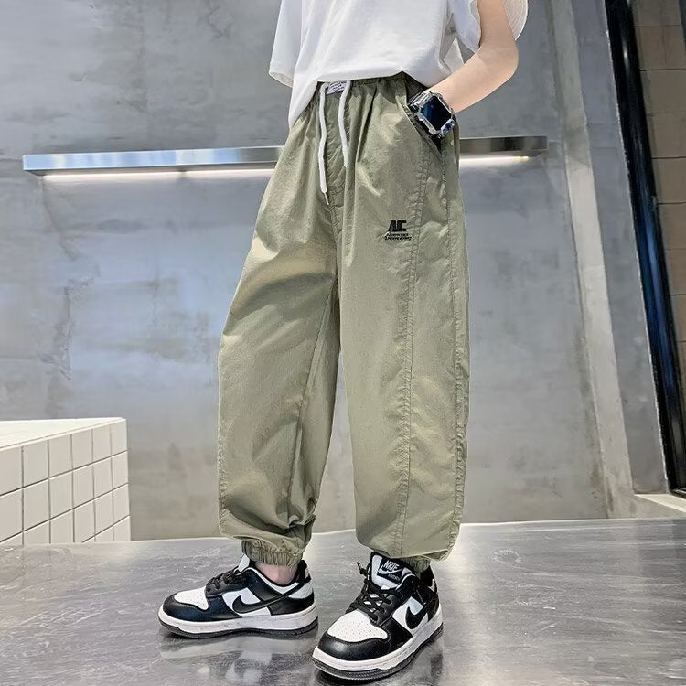 Children's Summer Cotton Middle Big Thin Mosquito Repelling Large Children's Pants