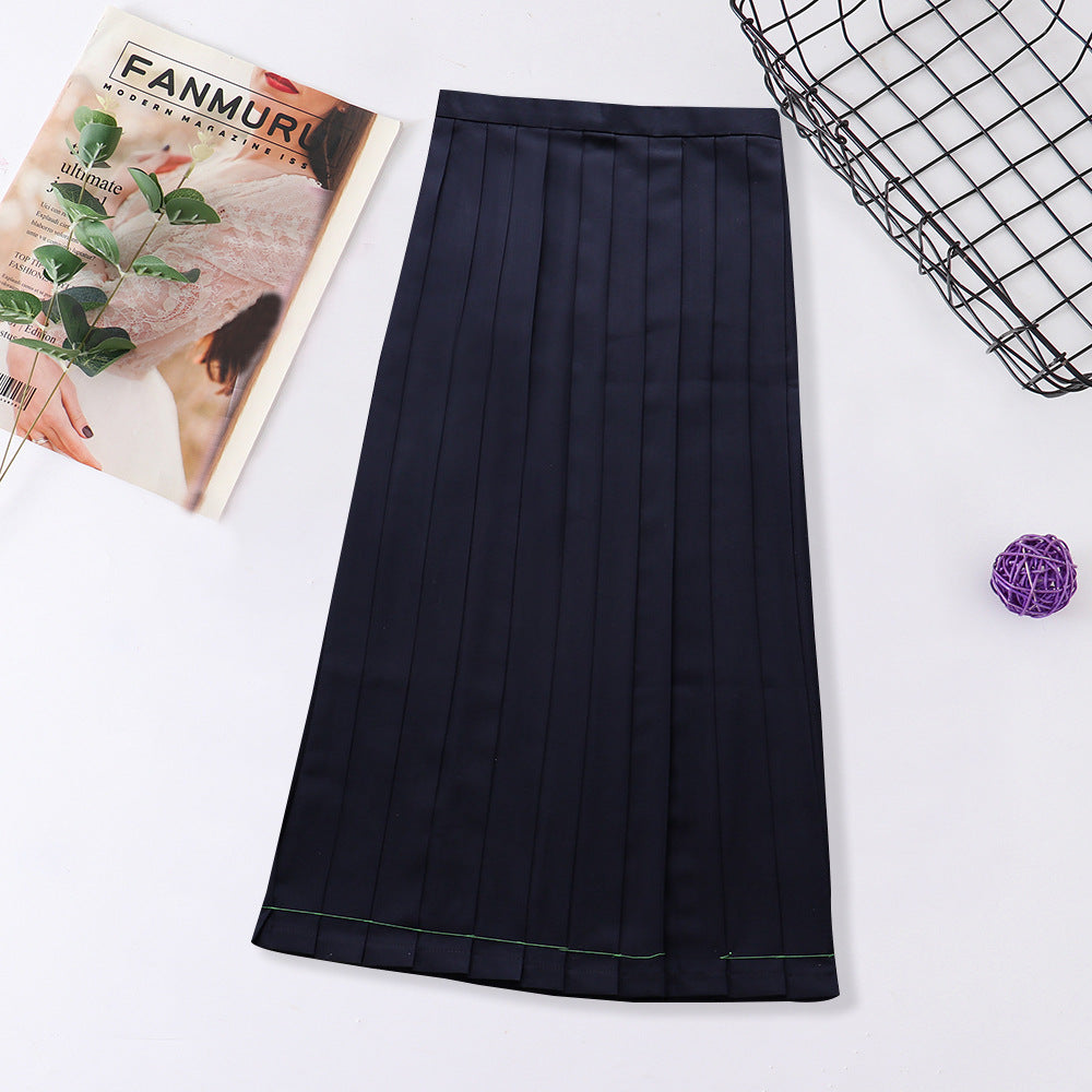 Pleated Orthodox High Waist Pocket Long Uniform