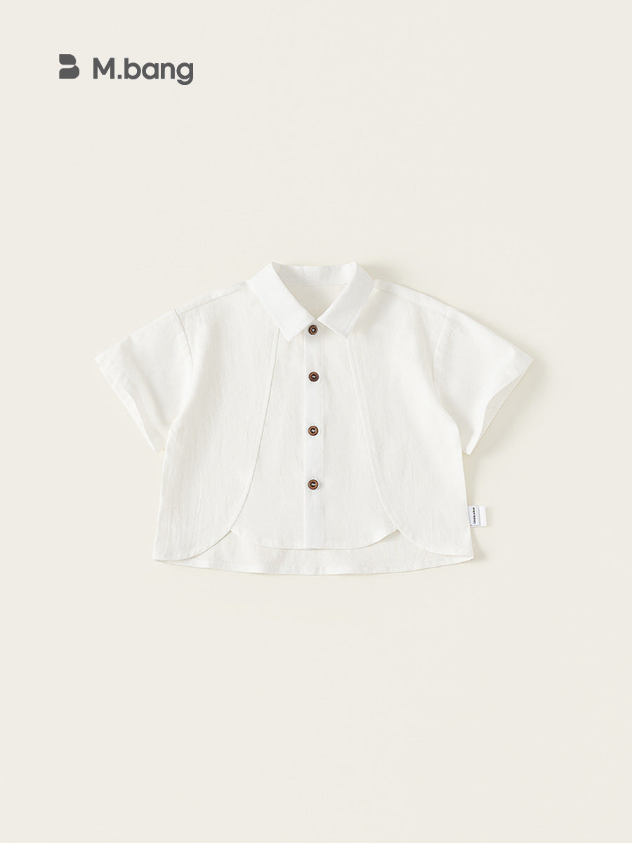 Children's Clothing Shirt Summer Simple Solid Color Irregular Tops Children's T-shirt