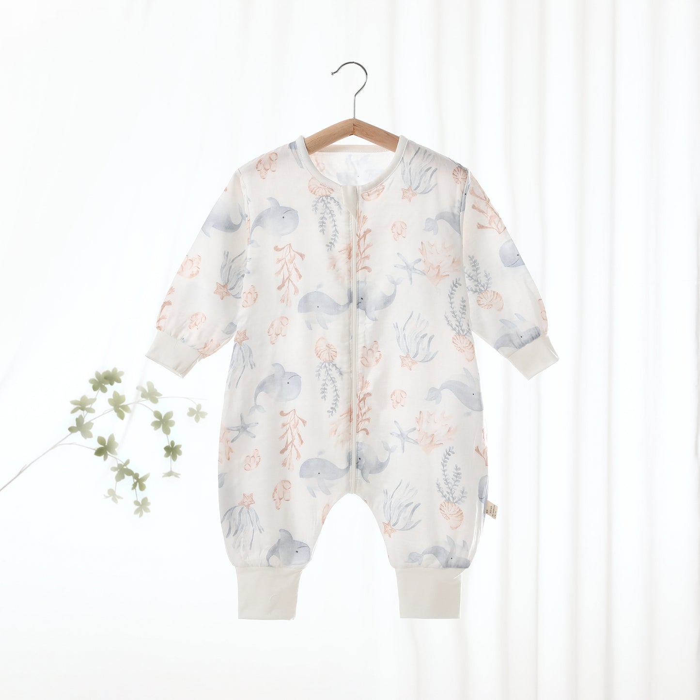 Children's Summer Thin Gauze Split Leg Sleeping Bag Jumpsuit Male Female Jumpsuit, Climbing Suit