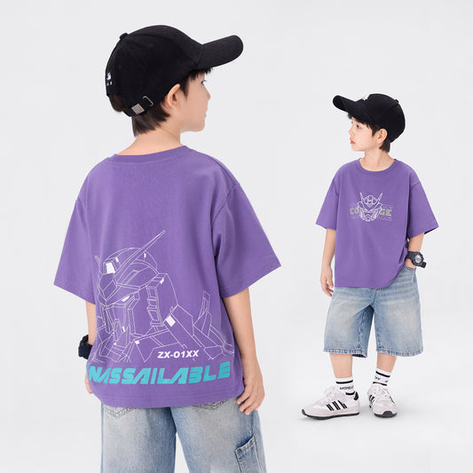 Children's Boy's Short-sleeved Cool Top Boy Teen Style Children's T-shirt