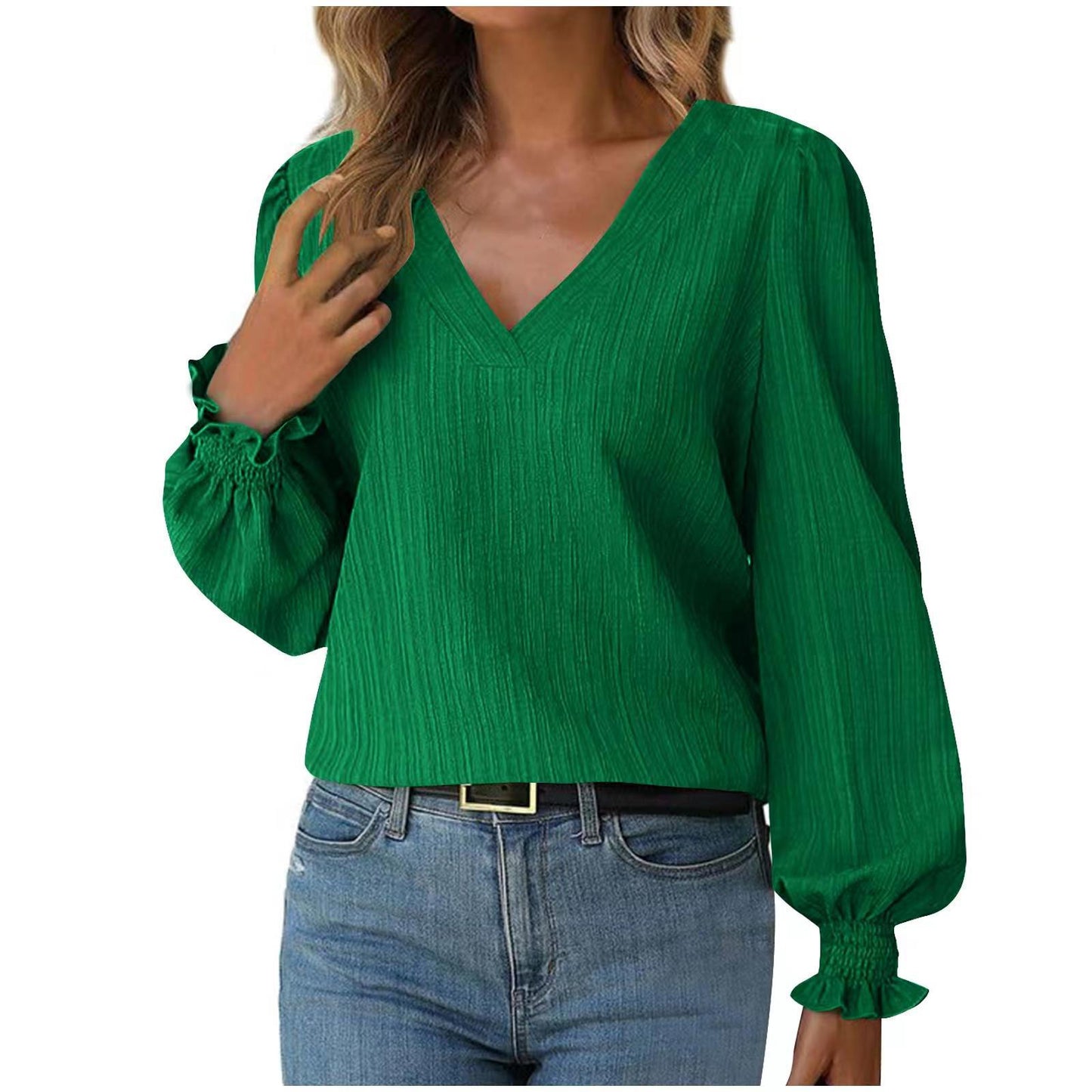 Women's Autumn Minimalist Long Sleeve Solid Color Blouse