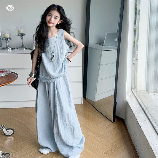 Children's Summer Thin Camisole Pants Two-piece Set Big Children's Suit