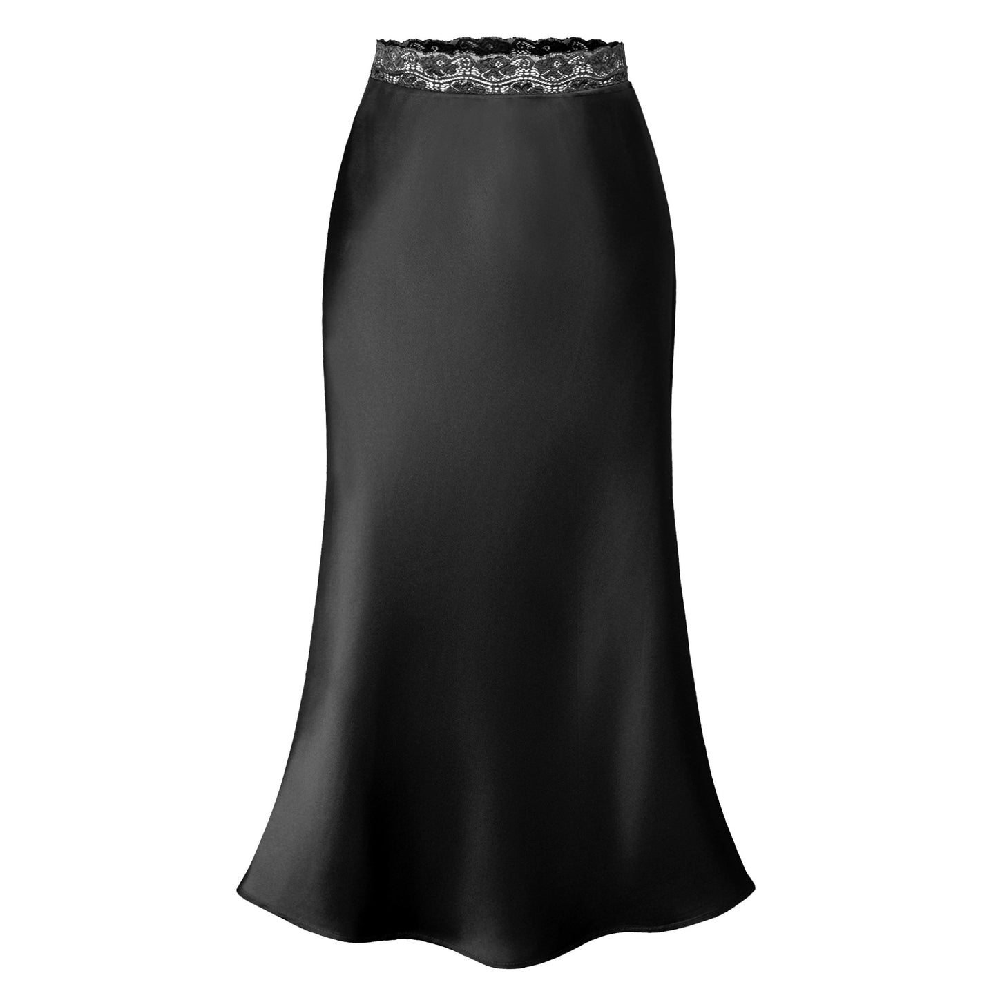 Women's Lace Waist Satin Fashionable Sexy Elastic Skirts