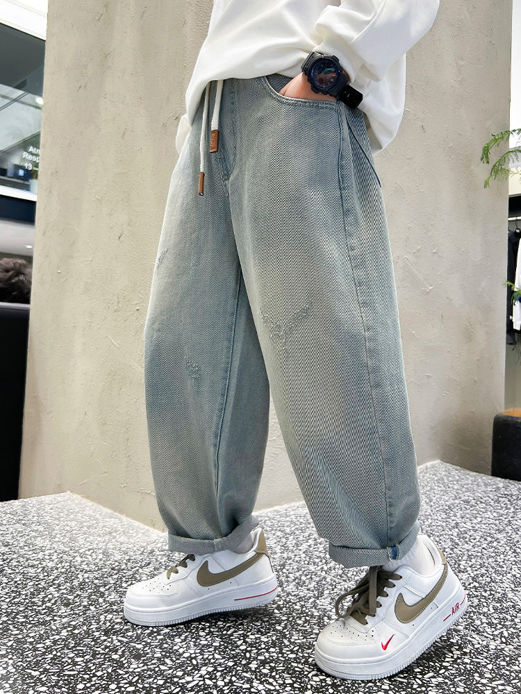 Children's Fashion Autumn Clothes Loose Middle Big Children's Pants