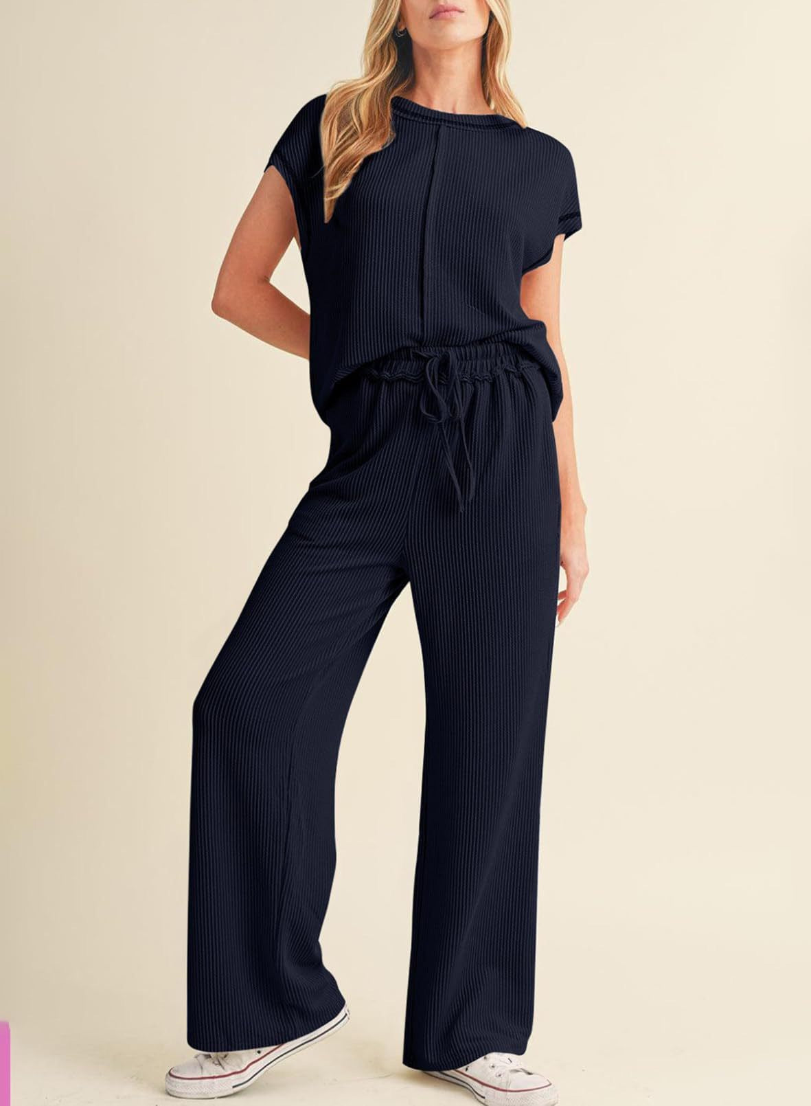 Women's Three-quarter Sleeve Rope Solid Color Commute Suits