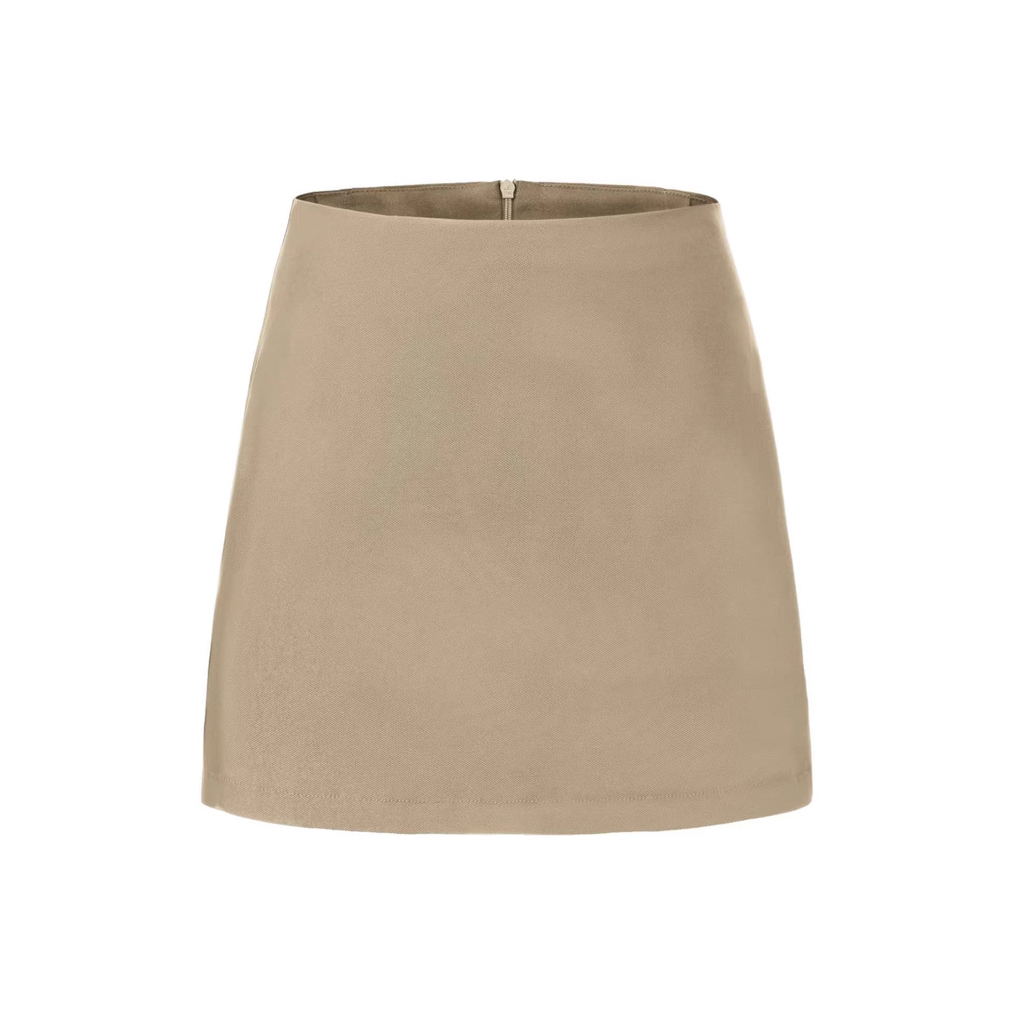 Double Slit Zipper Lining Female Temperament Skirt