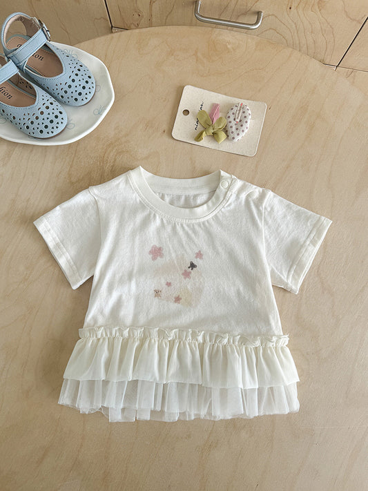 Infant Summer Thin Korean Style Cartoon Printed Short Sleeve Year Children's T-shirt