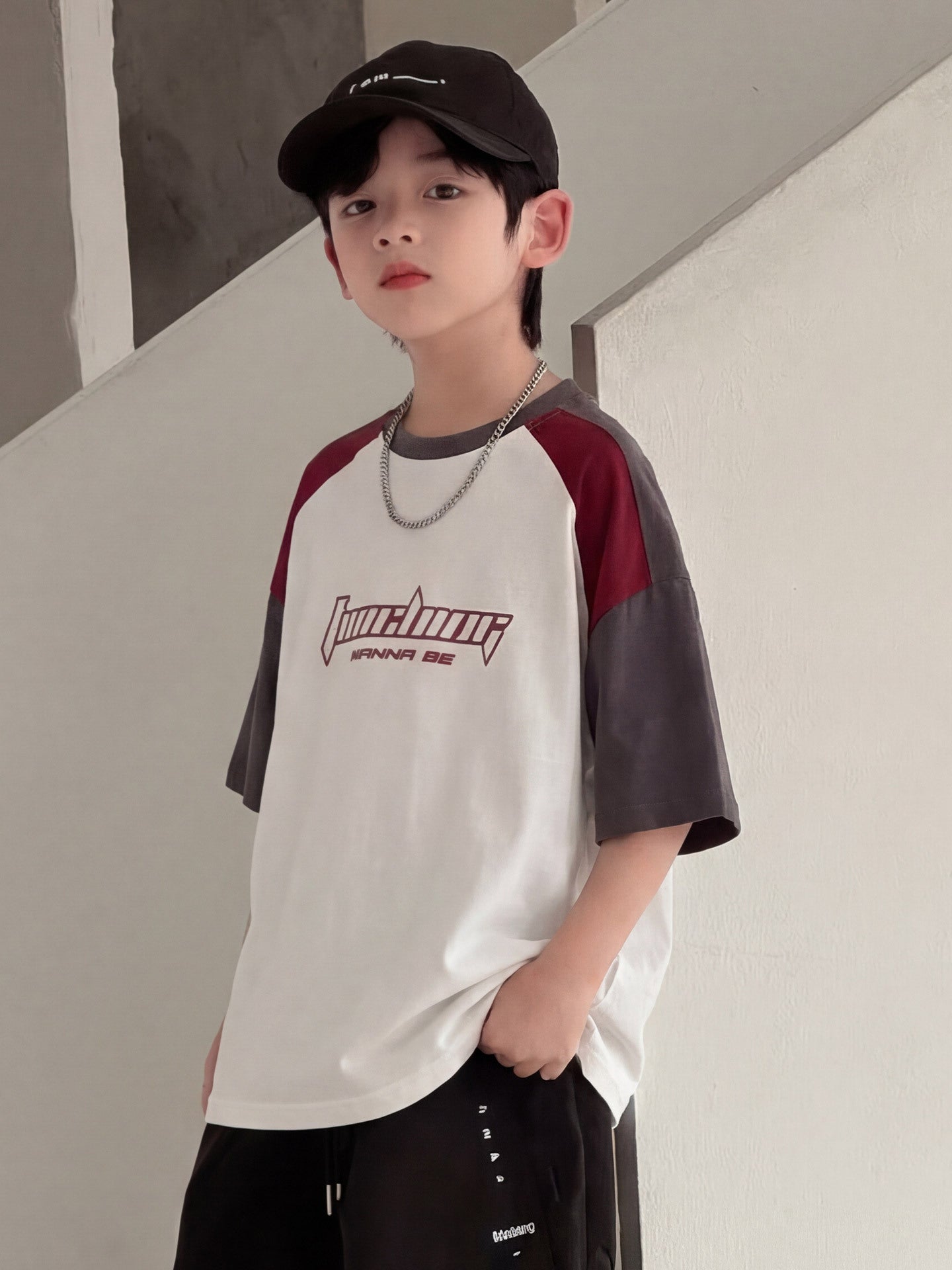 Children's Boy's Short-sleeved Cotton Summer Trendy Clothing Middle Big Children's T-shirt