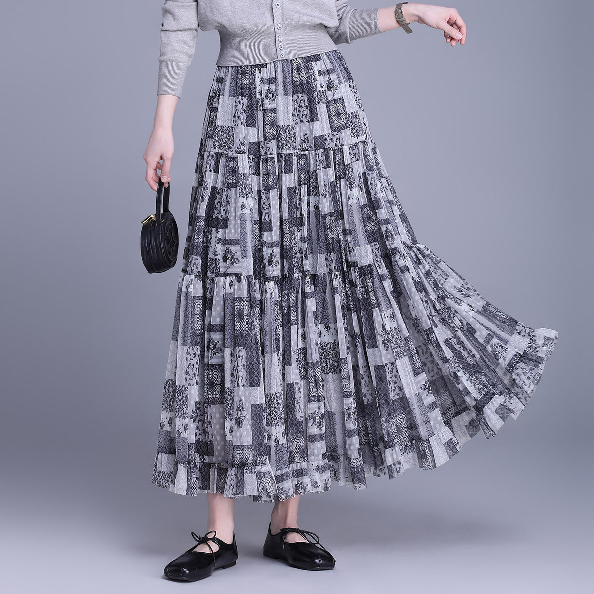 Women's Pleated Elegant Casual High Waist Slimming A- Line Skirts