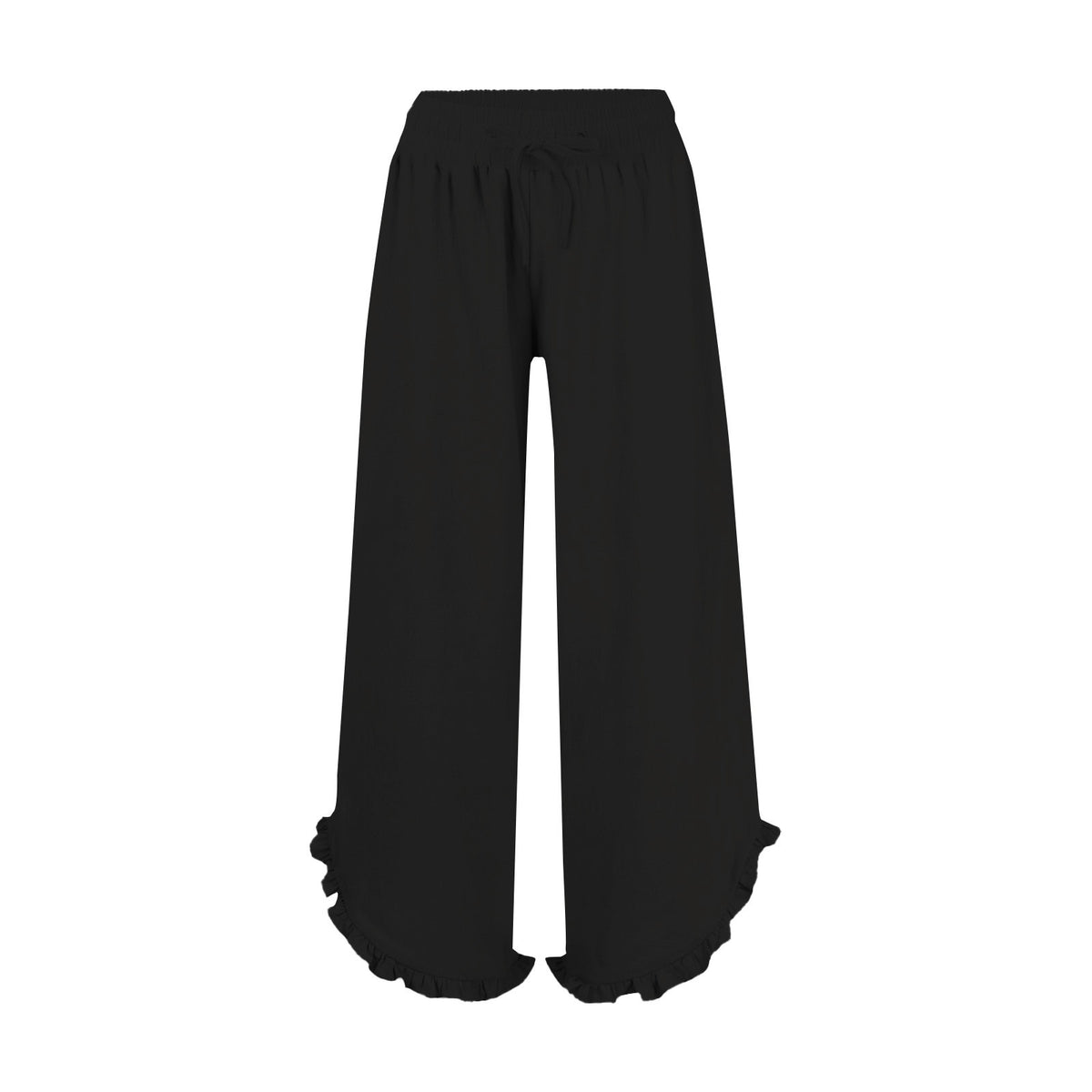 Women's High Waist Pleating Irregular Trousers Cotton Linen Casual Pants