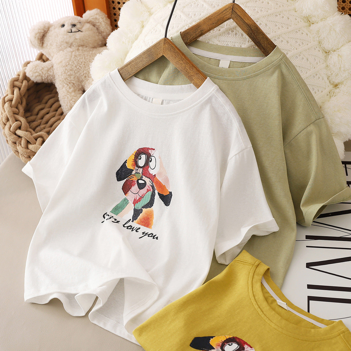 Children's Bear Clothing Summer Short-sleeved Boys Medium Children's T-shirt