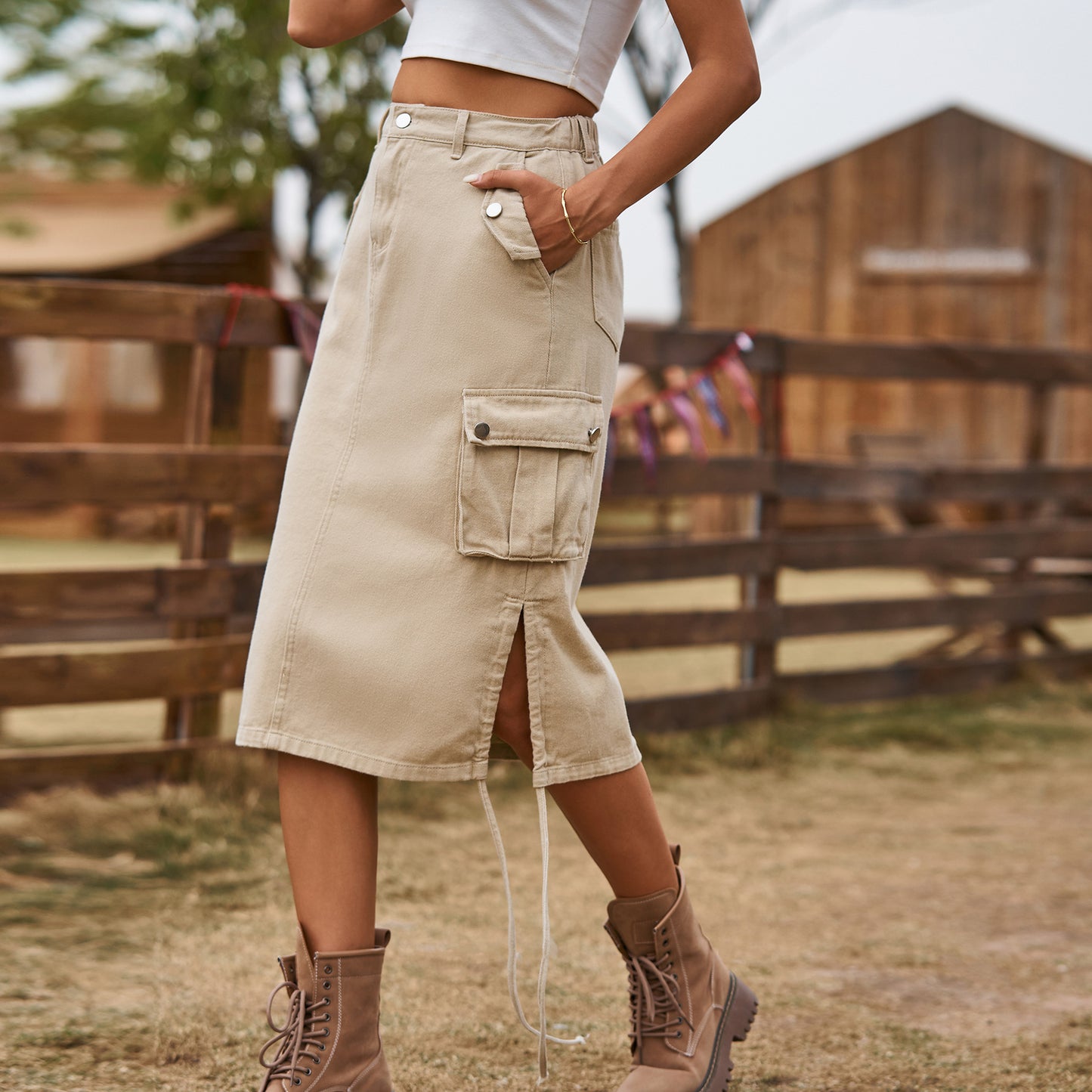 Popular Women's Denim Casual Mid-length Fashion Skirt