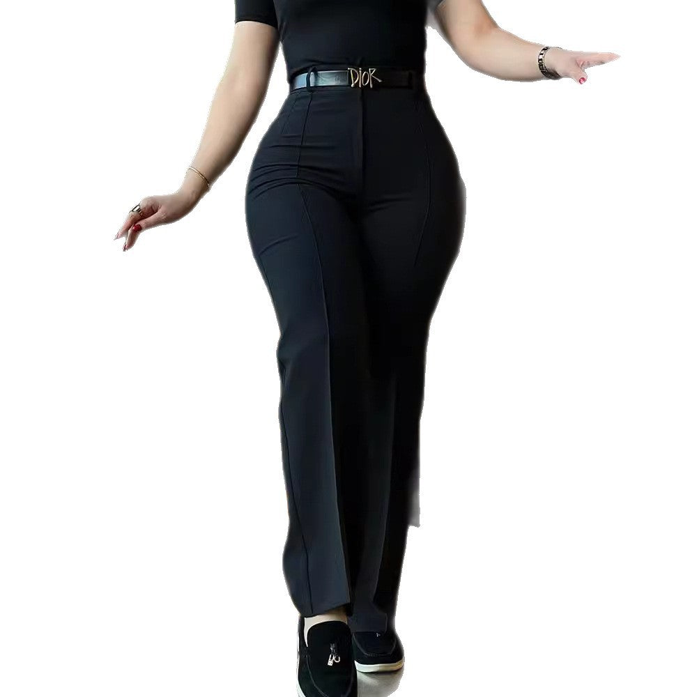 Women's Dry Well High Waist Save Design Casual Pants