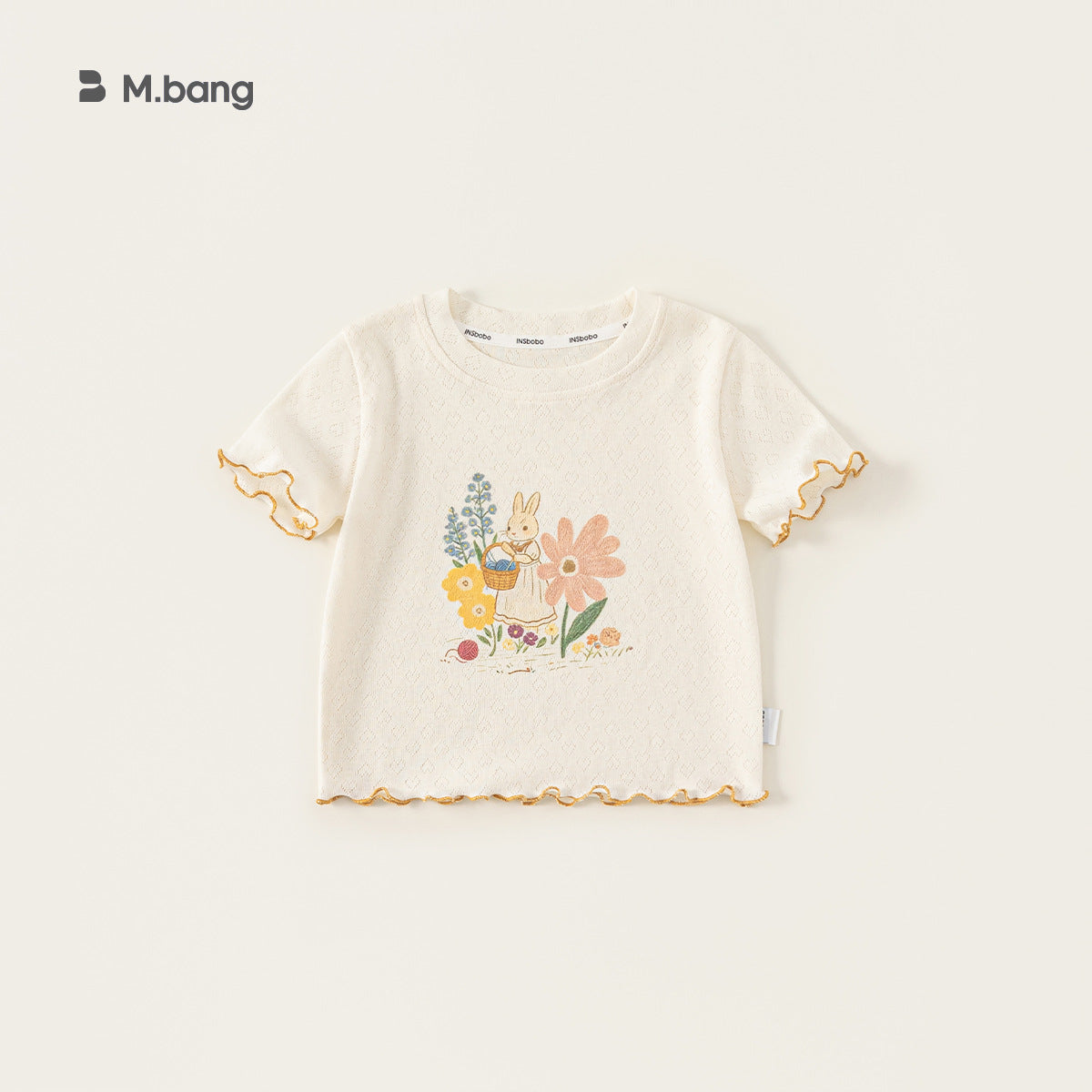 Children's Clothing Short-sleeved Summer Wavy Round Neck Sweet Printed Top Children's T-shirt