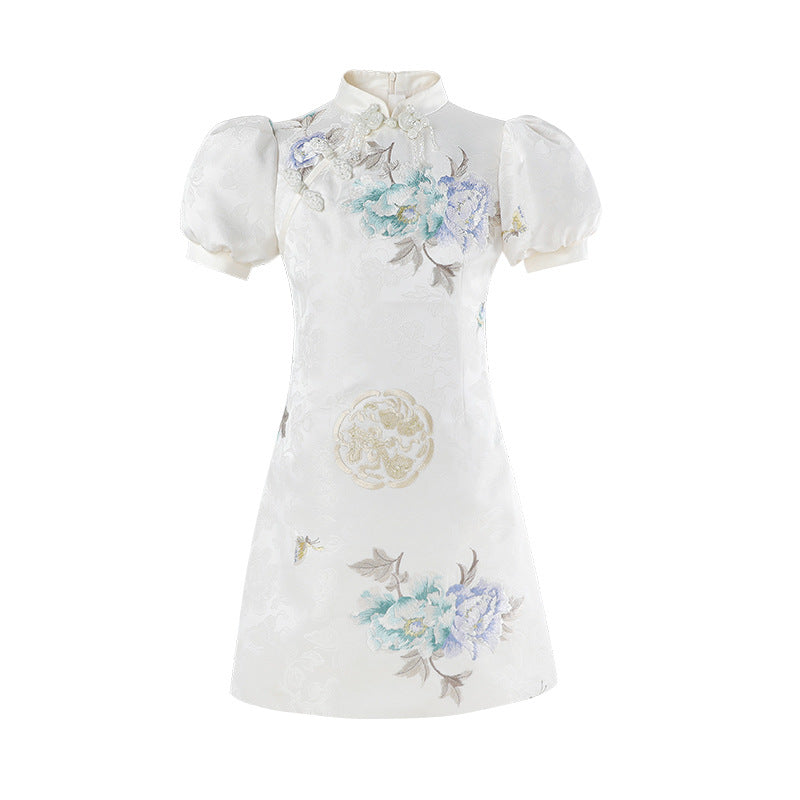 Children's Summer Embroidery National Style Chinese Cheongsam Skirt Children's Dress