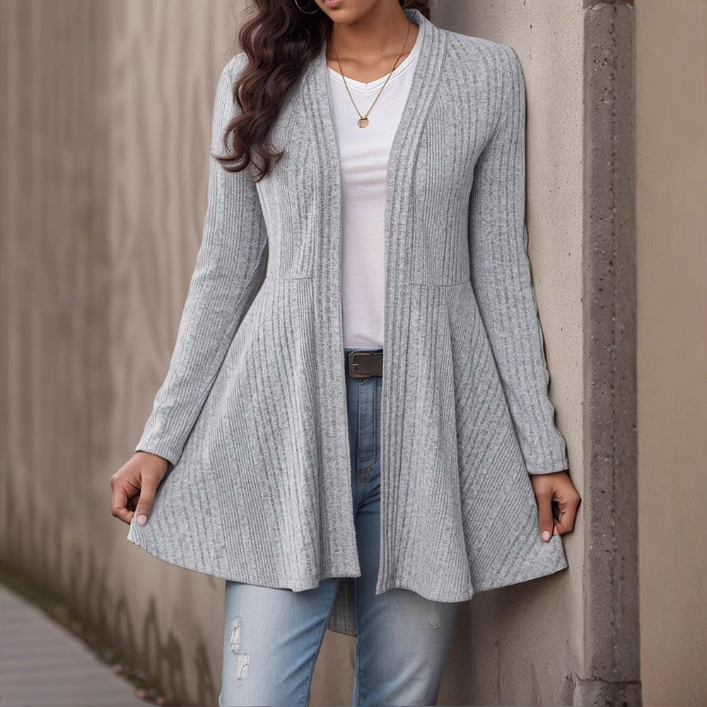 Beautiful Women's Sunken Stripe Brushed Casual Lace Shirt, Chiffon Shirt