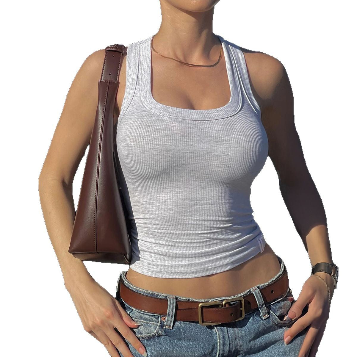 Women's Exercise Yoga Clothes Sling Summer Outerwear Small Vest/suspenders/tube Top