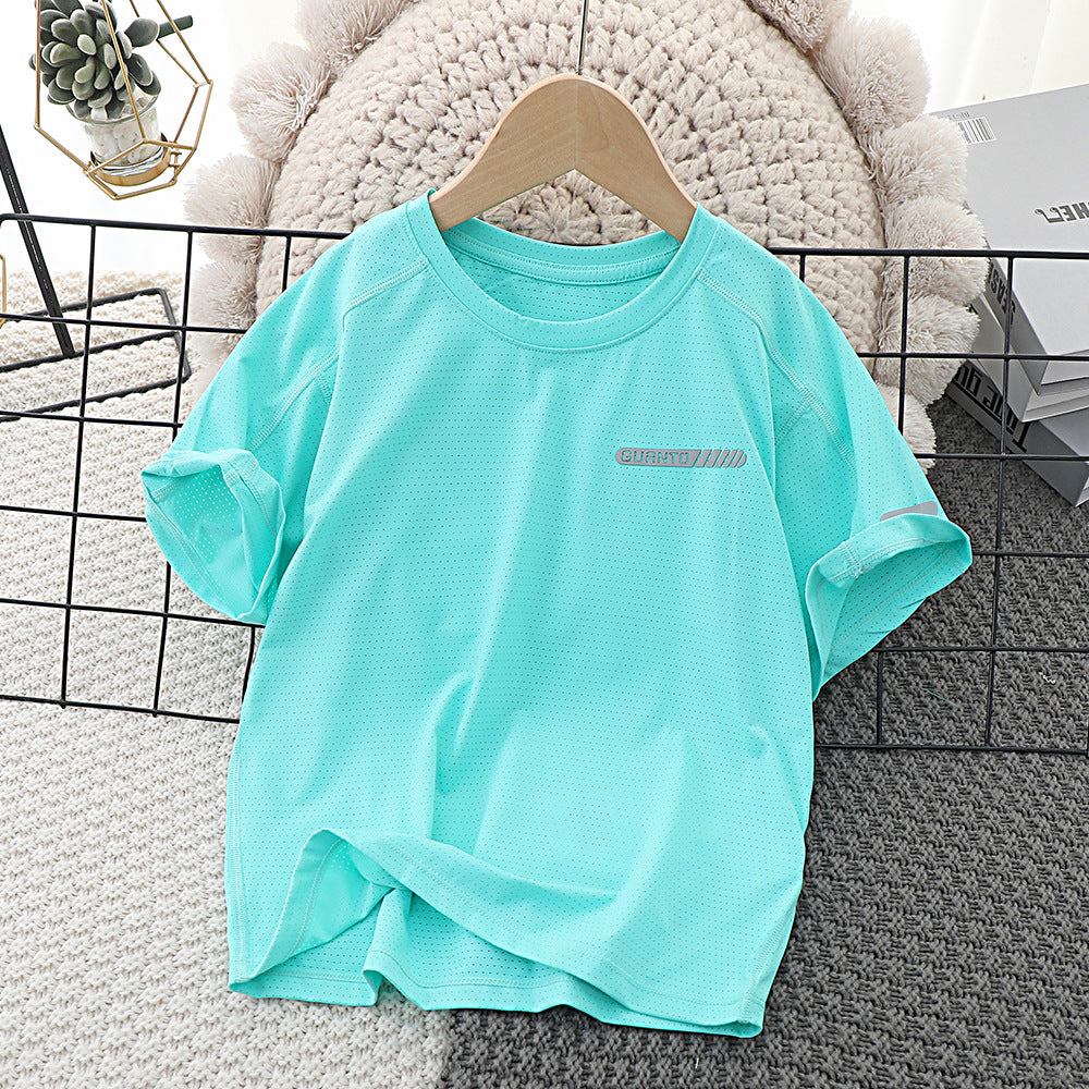 Sports Summer Top Nylon P Mesh Medium Big Four Needles Children's T-shirt