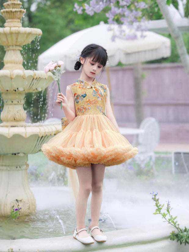 Sudden Skirt Summer Chinese Style Breathable Short Sleeve Fashionable Children's Dress