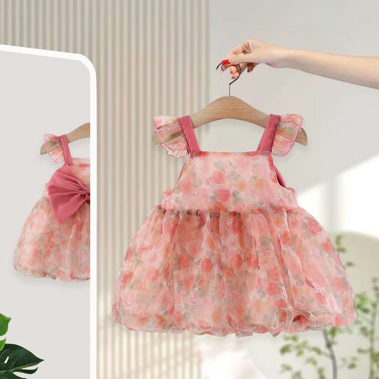 Princess Summer Skirt Printed Fashion Gauze Children's Dress