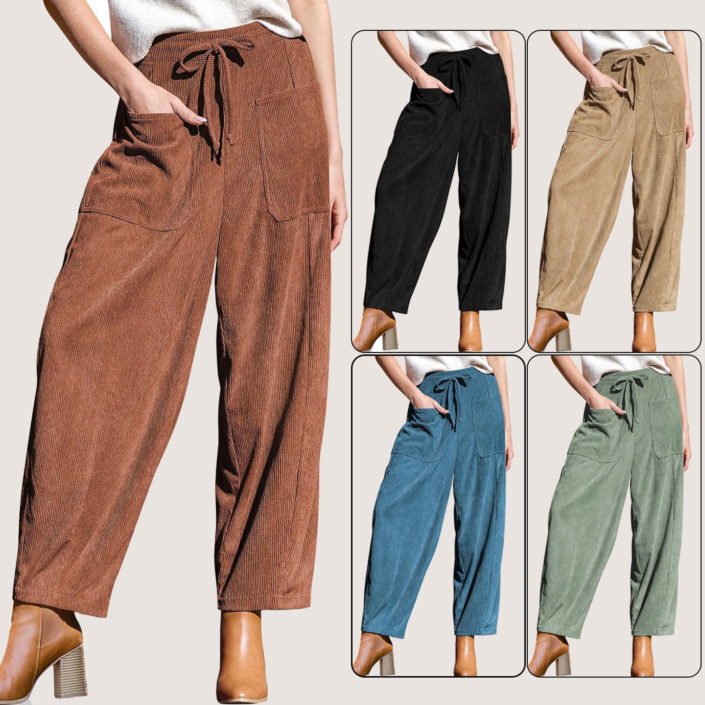 Women's Corduroy Harem Loose Wide Leg Leisure Clothing