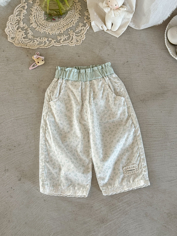 Summer Clothing Small Floral Anti Mosquito Ankle Children's Pants