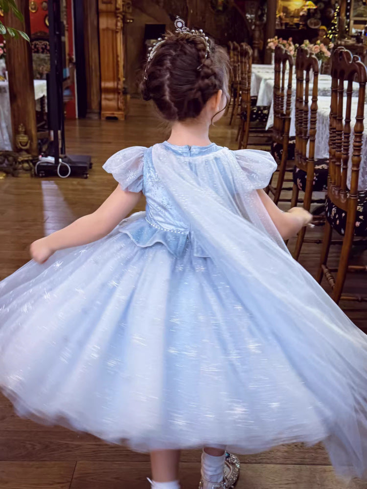 Children's Frozen Princess Summer Luminous Long Birthday Children's Dress