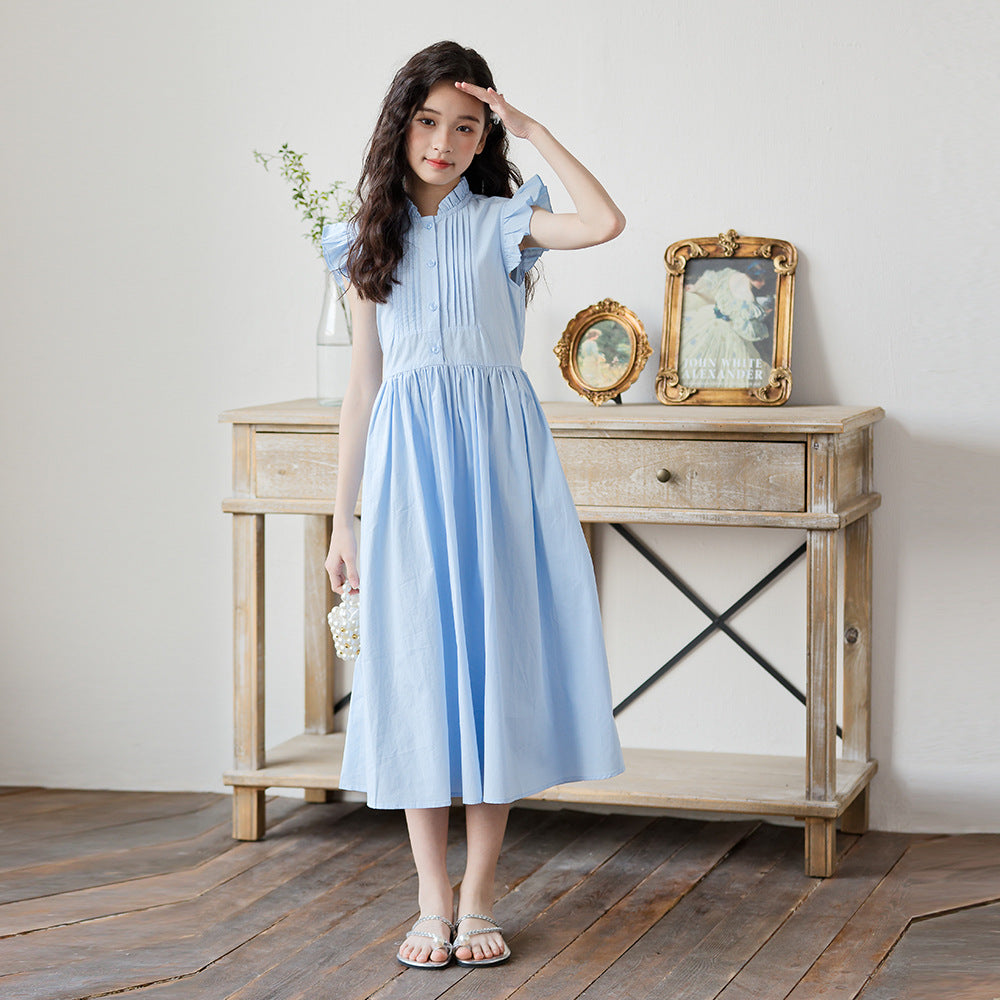 Children's Clothing Fashionable Princess Flying Sleeve Chest Children's Dress