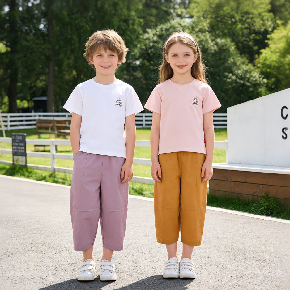Children's Thin Middle Big Cropped Summer Clothing Children's Pants