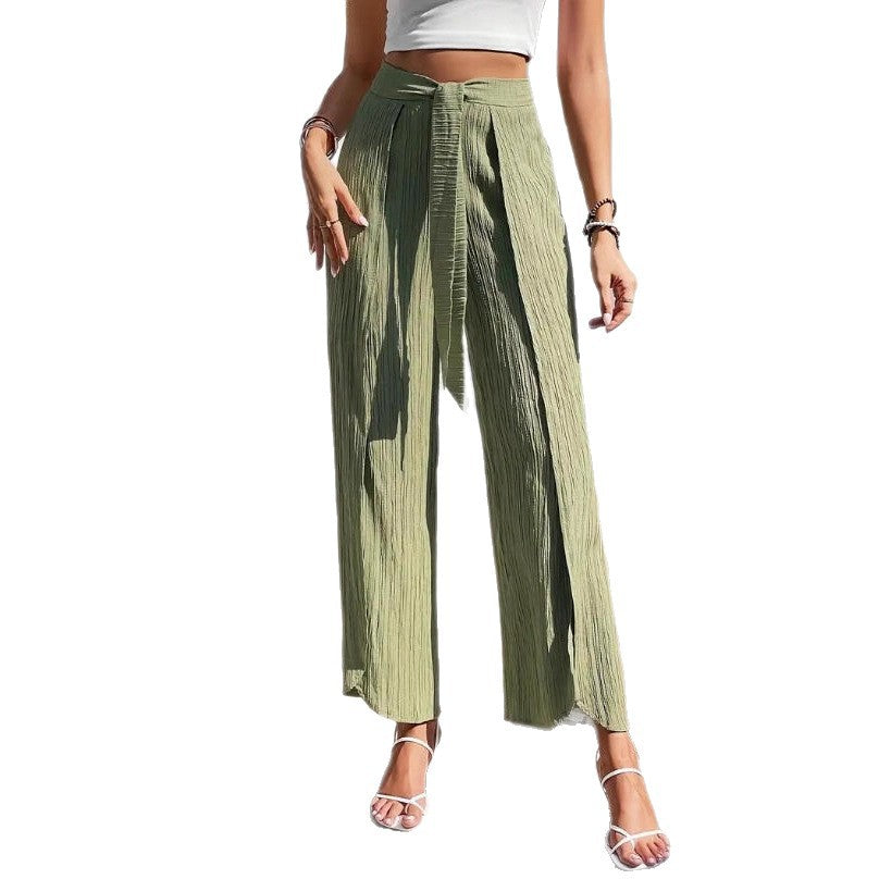 Women's Split Wide Leg High Waist With Casual Pants