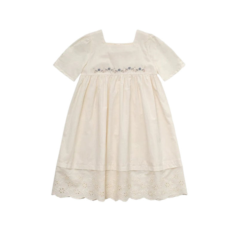 Shirt Lace Stitching Small Round Neck Short Children's Dress