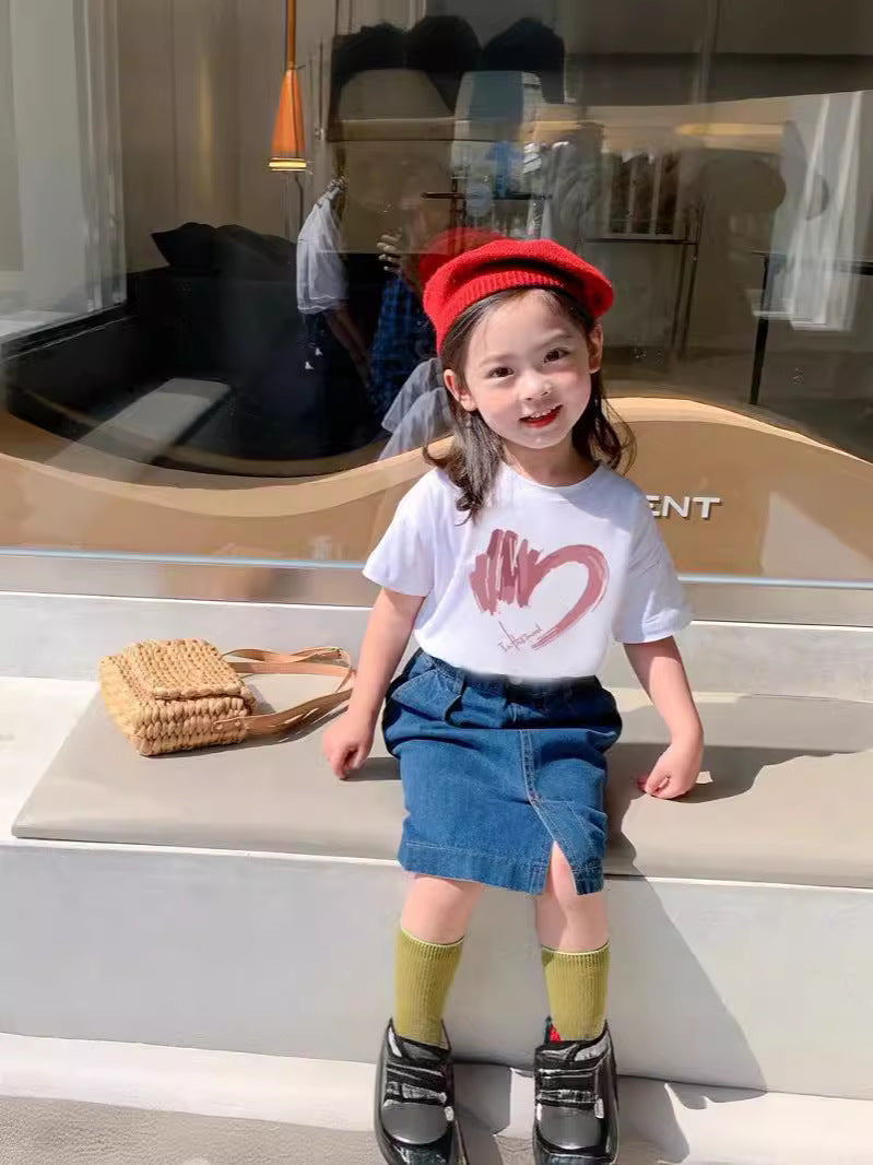 Style Summer Short Sleeve Clothing Family Pack Trendy Love Class Parent-child Outfit