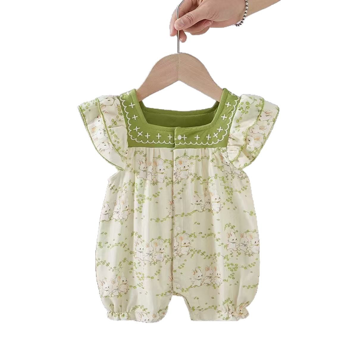 One-piece Bodysuit Cute Floral Bunny Jumpsuit Jumpsuit, Climbing Suit