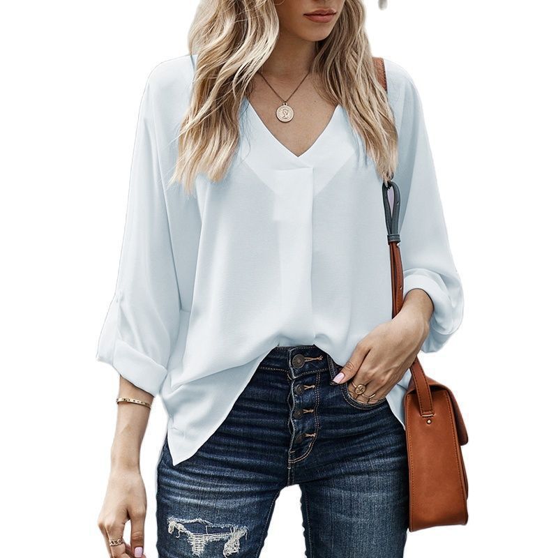 Women's Sexy Loose Oversized Versatile Casual Lace Shirt, Chiffon Shirt
