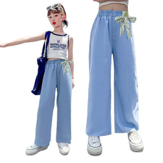 Summer Clothing Jeans Korean Style Western Thin Children's Pants
