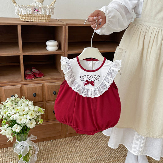 Summer Thin Cute Bunny Jumpsuit Days Old One Year Jumpsuit, Climbing Suit