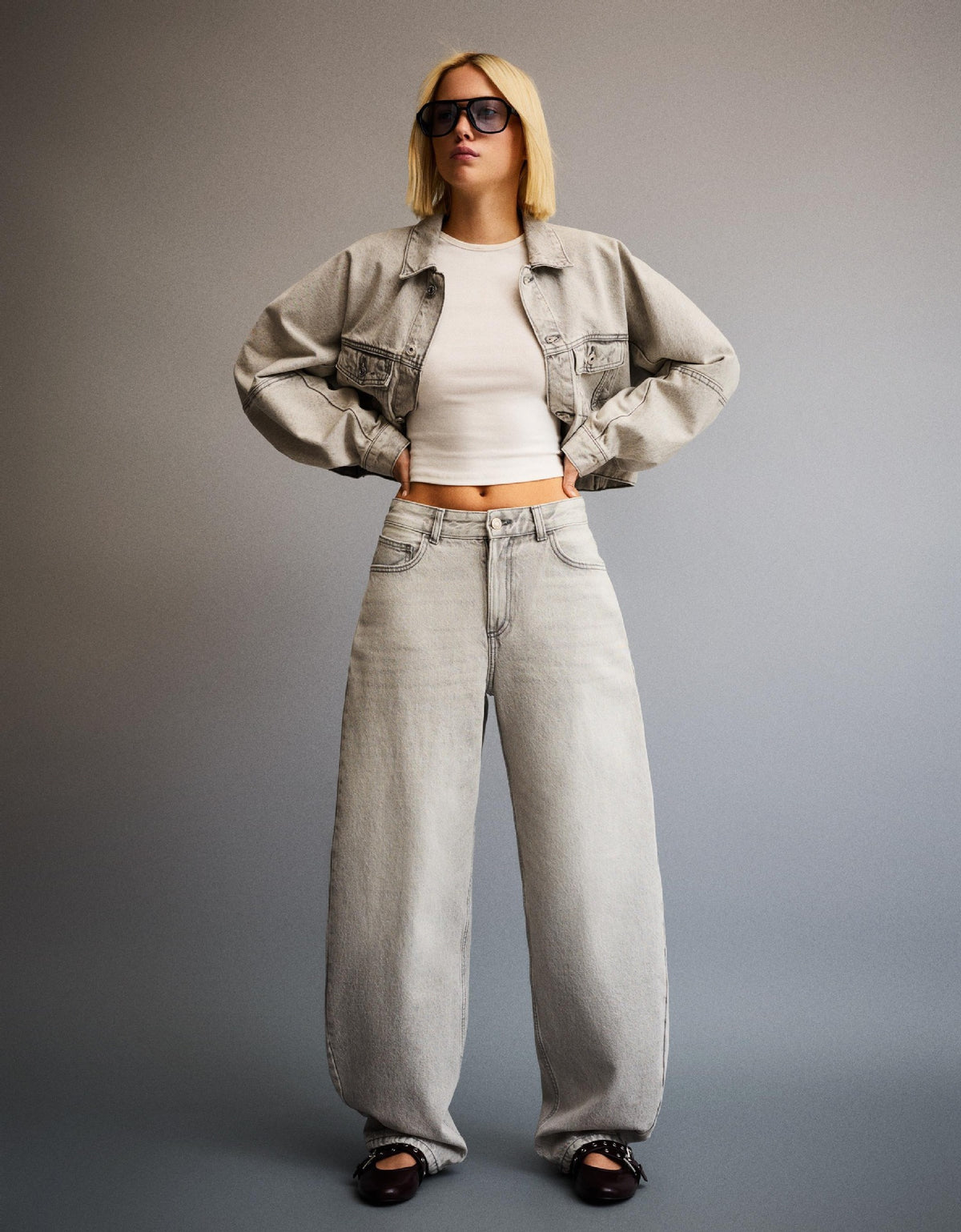 Women's High Waist Wide Leg Loose Retro Jeans