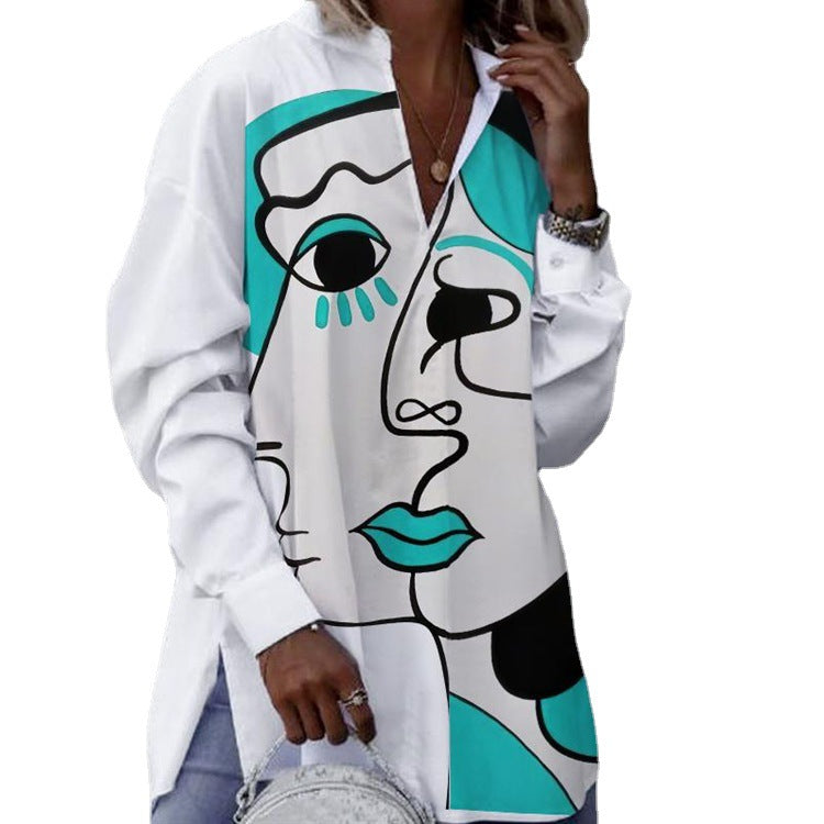Women's Casual Shirt Long Sleeve Printed Tops