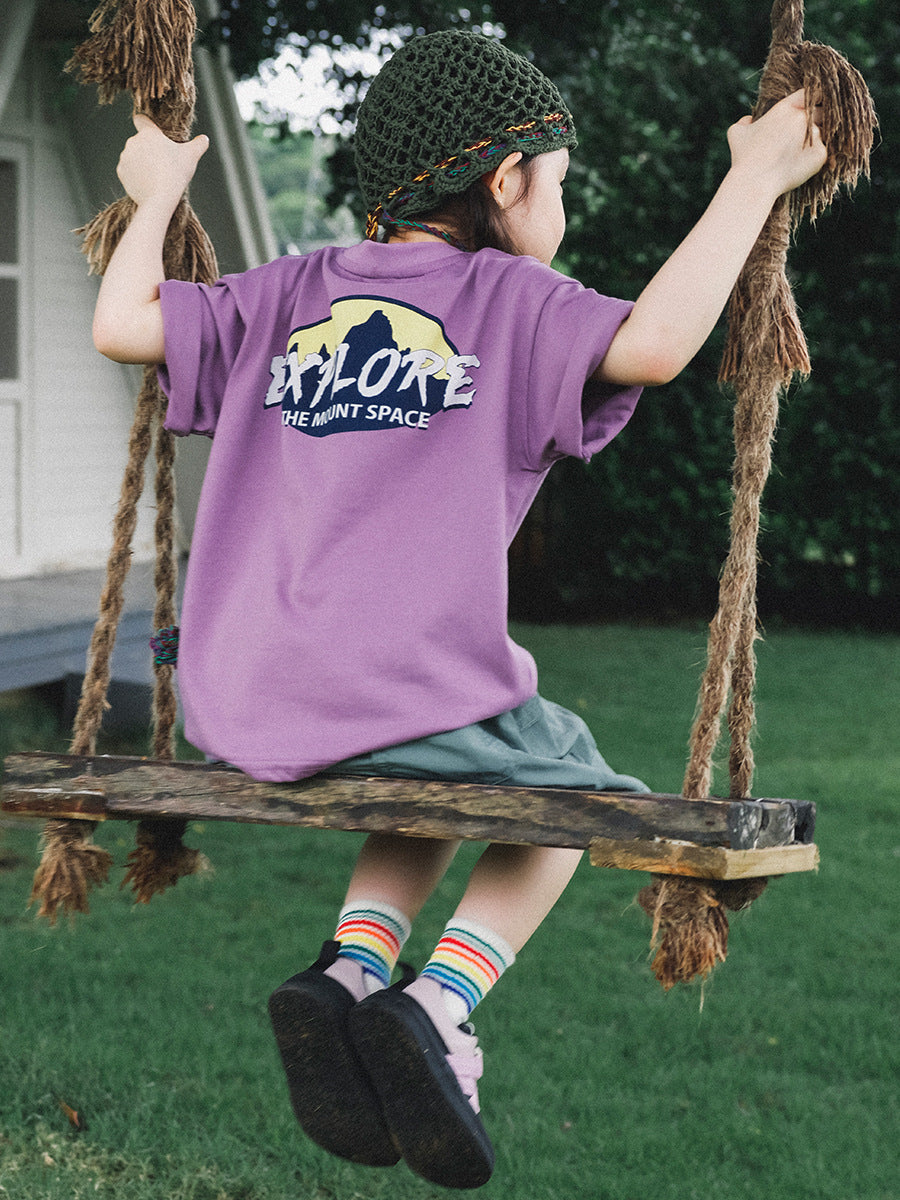 Children's Short-sleeved Mountain Clothing Outdoor Cotton Shirt Children's T-shirt