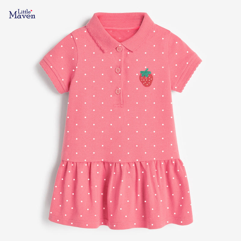 Children's Skirt Summer Short Sleeve Clothing Knitted Children's Dress