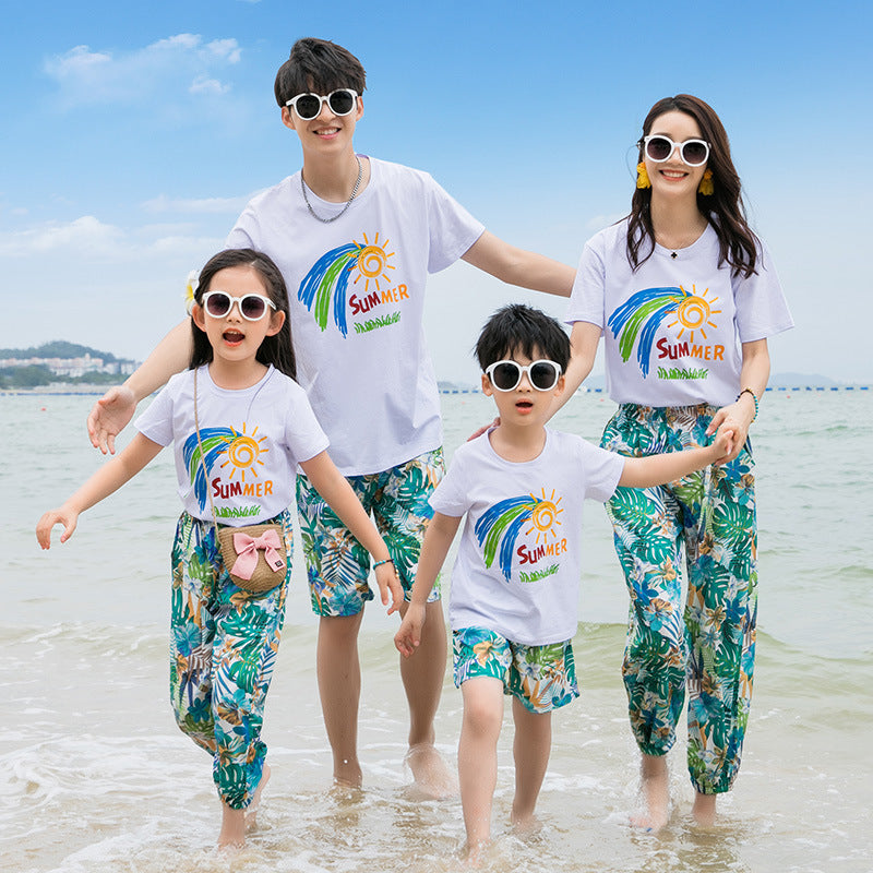 Thailand Wear Summer Family Of Three Four Seaside Vacation Beach Parent-child Outfit