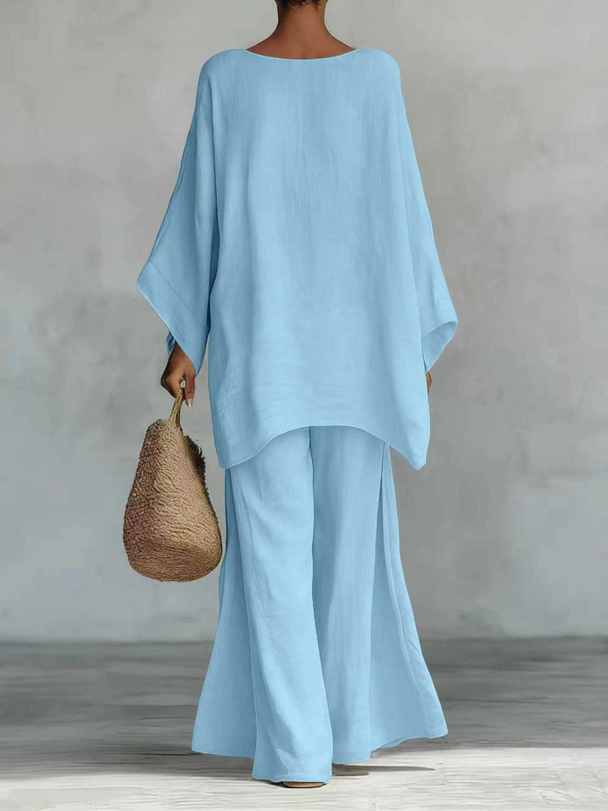 Women's Simple Loose Old Money Style Linen Blended Fashion Casual Suit