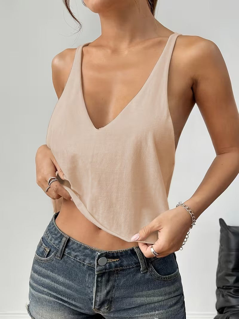Women's Summer Deep Sling Navel Sleeveless Bottoming Small Vest/suspenders/tube Top