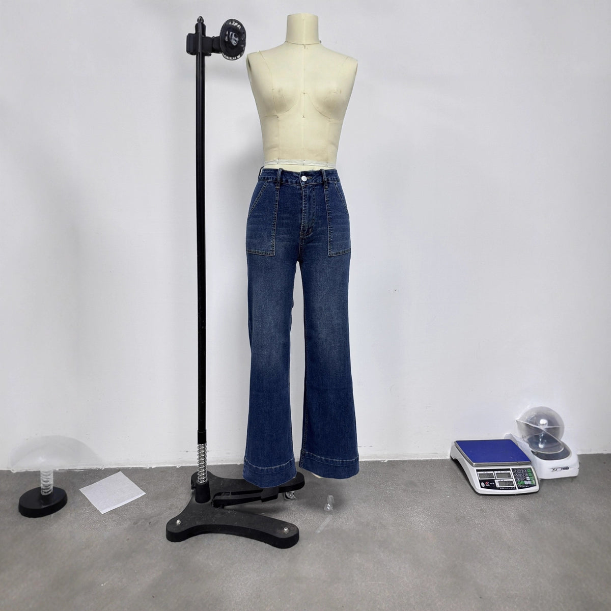 Women's High Waist Wide Leg Loose Washed-out Pants